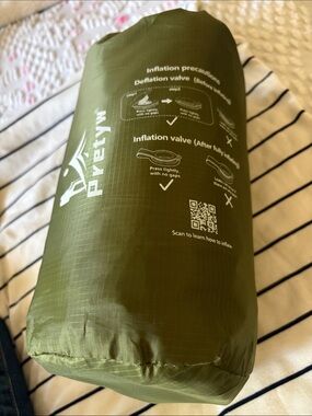 Olive Green Inflatable Camping Pillow - Compact Travel Bedding